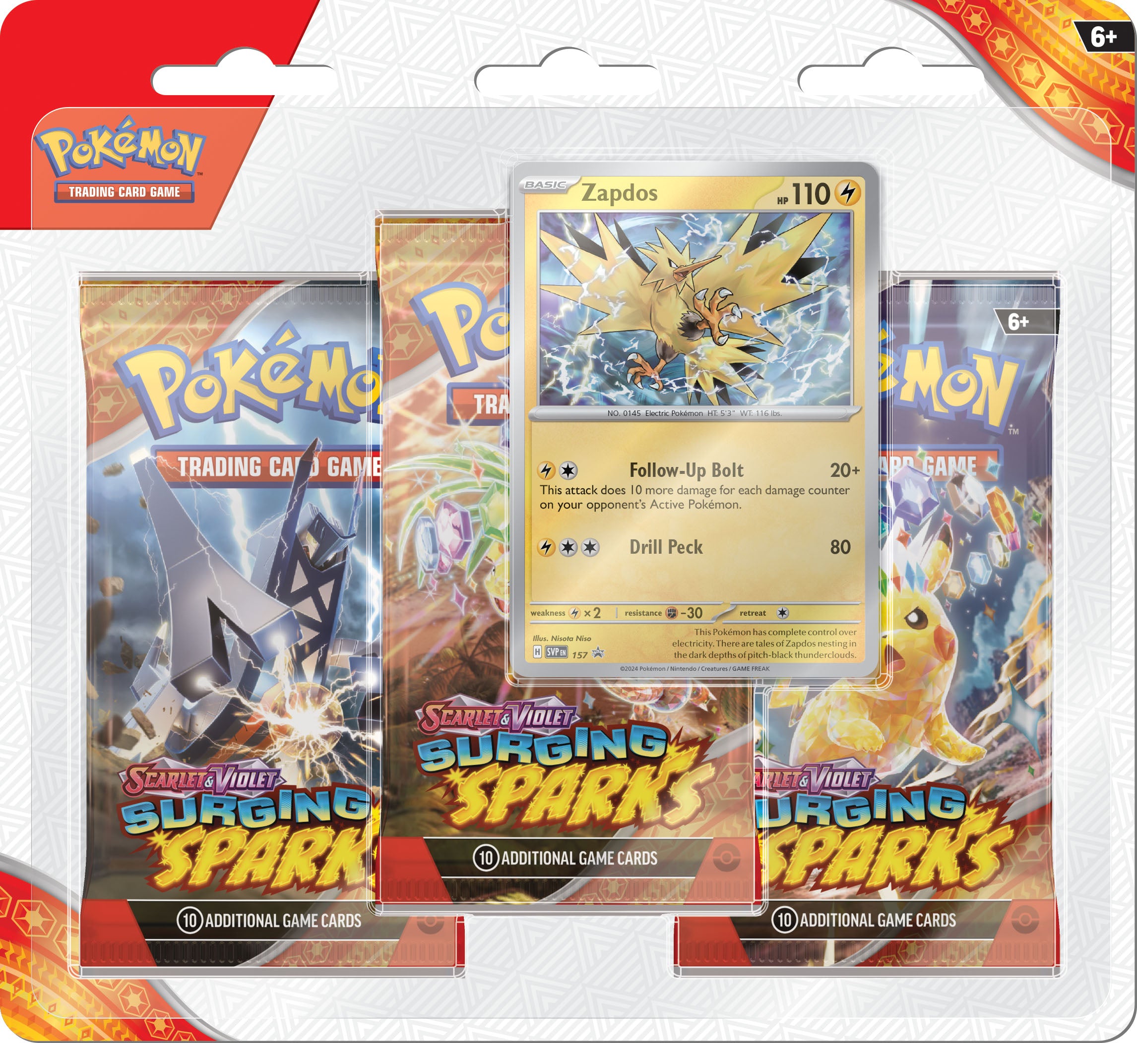 Scarlet & Violet: Surging Sparks 3 Pack Blister (PREVENTA)