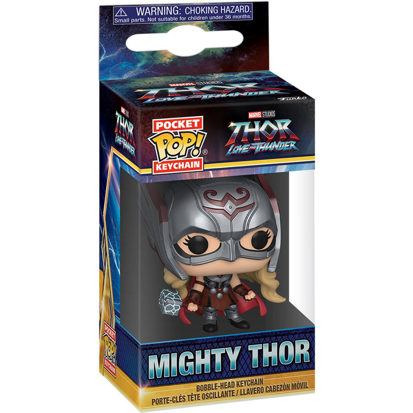 Funko Pop Keychain: Thor Love and Thunder - Mighty Thor Llavero