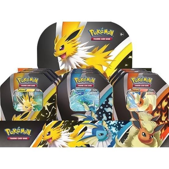 Pokémon TCG: Eevee Evolutions Tin Trio – El calabozo coleccionables