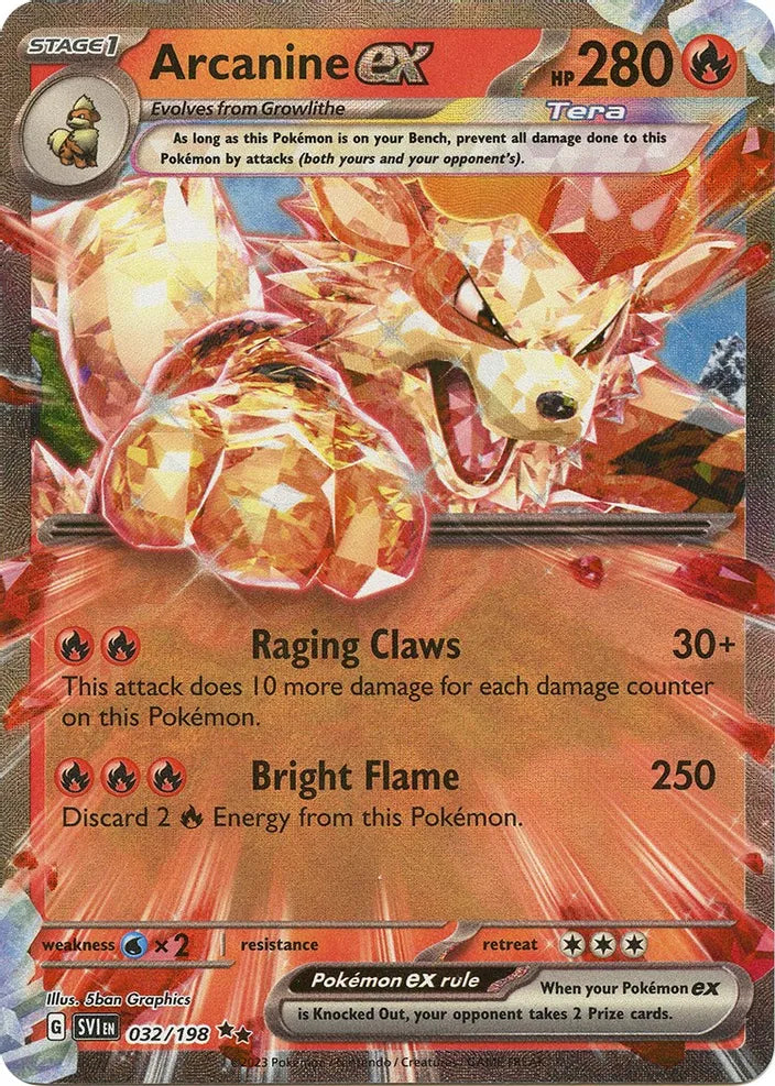 Arcanine ex - 032/198 - SV01: Scarlet & Violet Base Set (SV01)