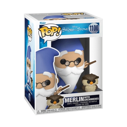 * PRE-VENTA * Funko Pop y Buddy: La Espada en La Piedra - Merlin con Arquimedes - El calabozo coleccionables