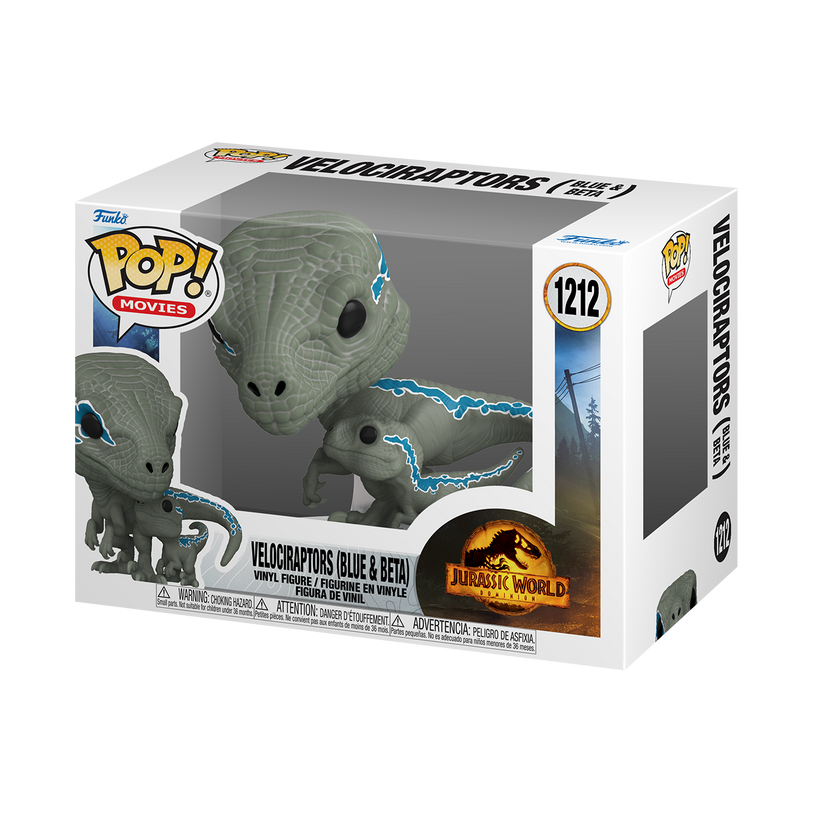 Funko Pop Movies: Jurassic World Dominion - Velociraptors Blue y Beta