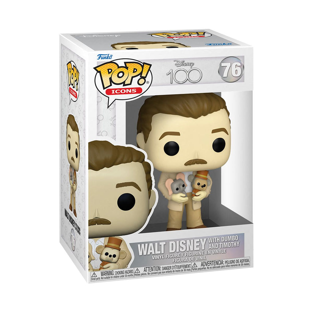 Funko Pop Icons: Disney 100 - Walt con Dumbo y Timothy